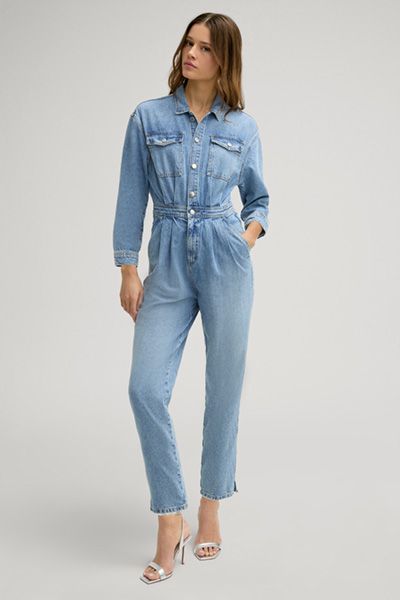 Jeans-Jumpsuit mit Brusttaschen