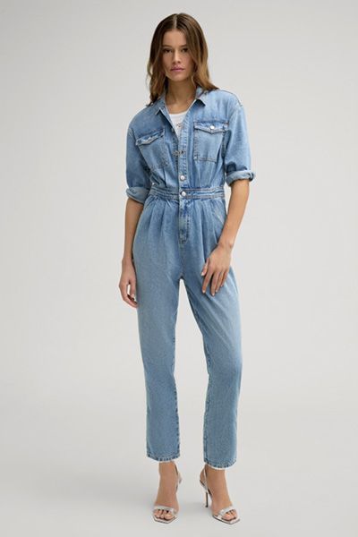 Jeans-Jumpsuit mit Brusttaschen