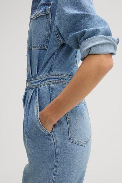 Jeans-Jumpsuit mit Brusttaschen