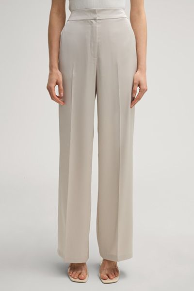 Weite Satinhose mit Bügelfalte