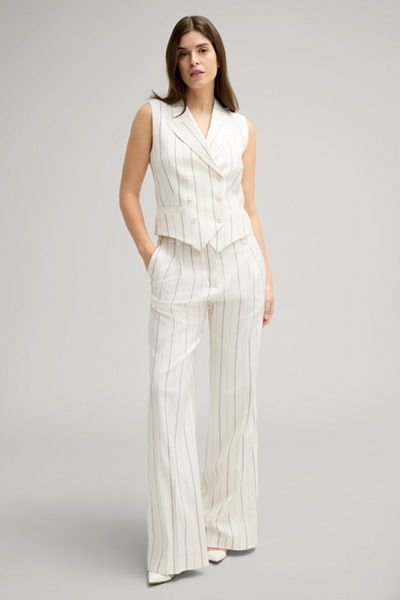 Gestreifte Marlenehose mit weitem Bein