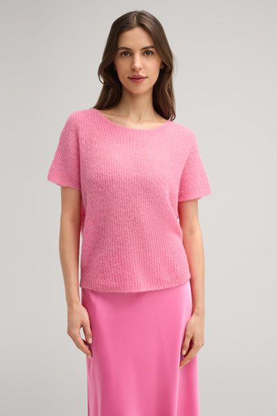 Gestricktes Kurzarm-Top in Pink