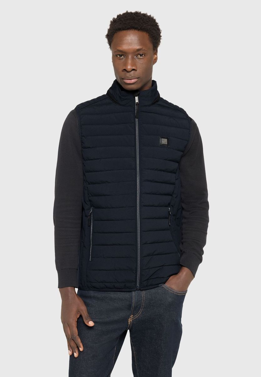 Herren Steppweste Stehkragen gepolstert