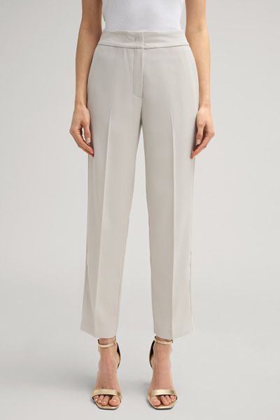 Cropped Crêpe Hose mit Logo-Bund