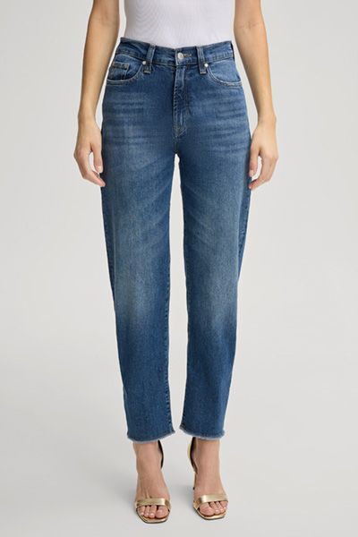 Jeans mit hoher Taille und konischer Passform