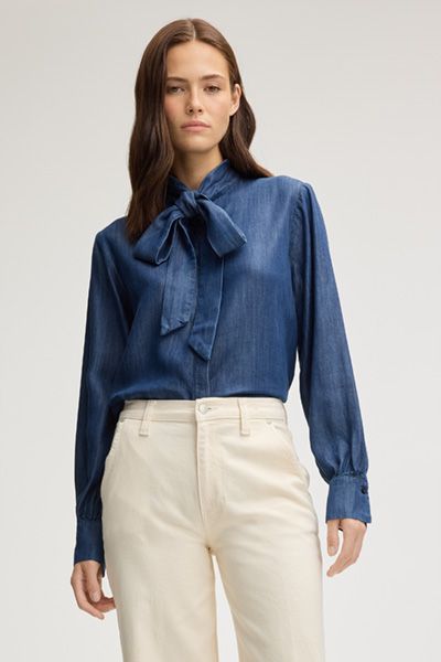 Jeansbluse Ulla in Dunkelblau