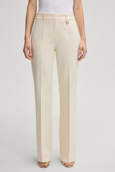 Elegante Creme Schlag Businesshose