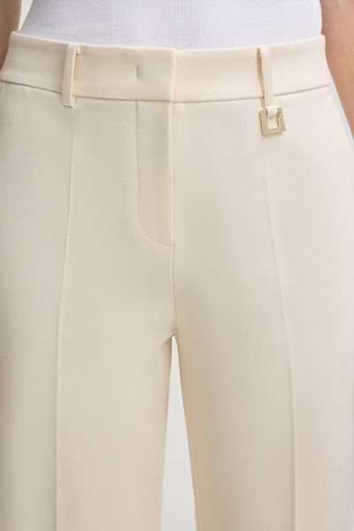 Elegante Creme Schlag Businesshose