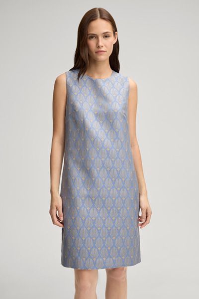 Gemustertes Jacquard Etuikleid ohne Ärmel