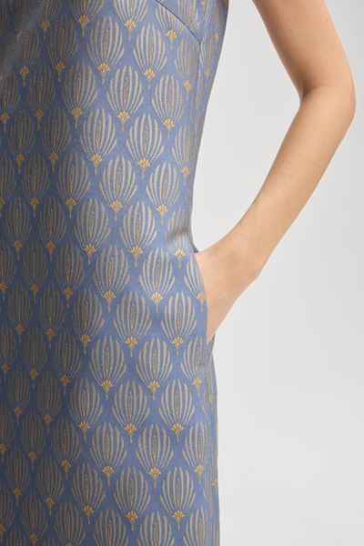 Gemustertes Jacquard Etuikleid ohne Ärmel