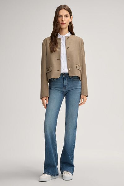 Klassische Langarm Bluse mit Knopfleiste