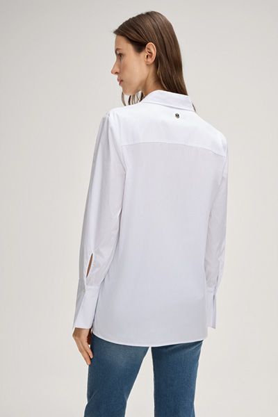 Klassische Langarm Bluse mit Knopfleiste