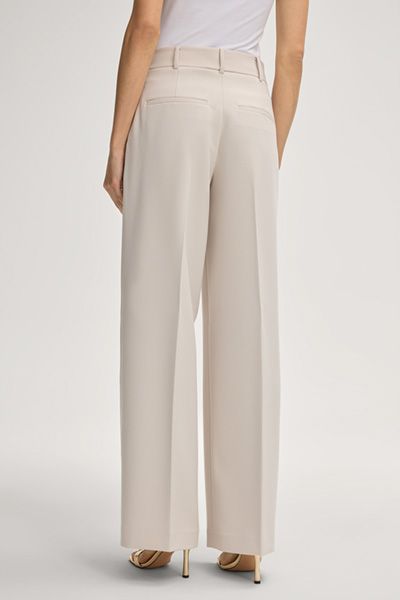 Creme Weitgeschnittene Plisseehose