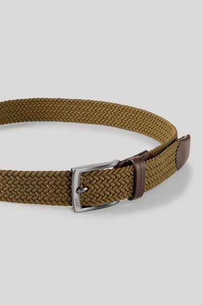 Elastischer Flechtgürtel mit Lederdetails