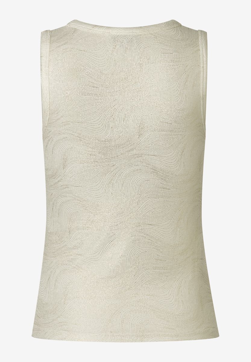 Ärmelloses, schimmerndes Stricktop mit Muster