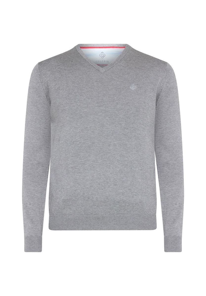 Herren Pima Baumwollpullover mit V-Ausschnitt