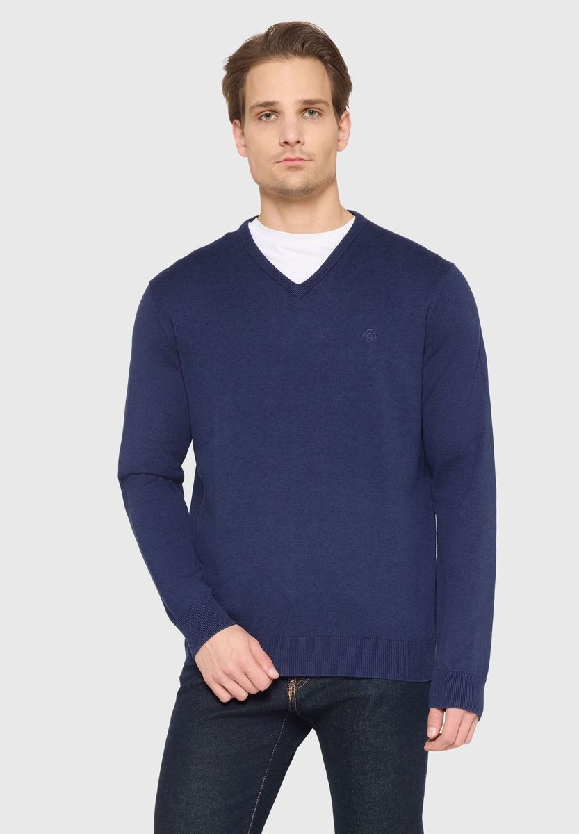 Herren Pima Baumwollpullover mit V-Ausschnitt