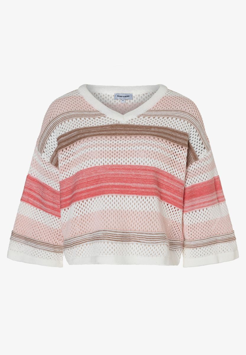 Gestreifter, kastenförmiger Strickpullover
