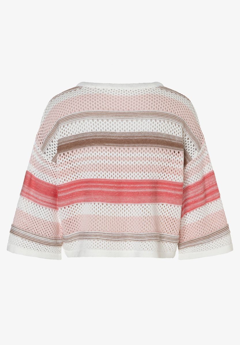 Gestreifter, kastenförmiger Strickpullover