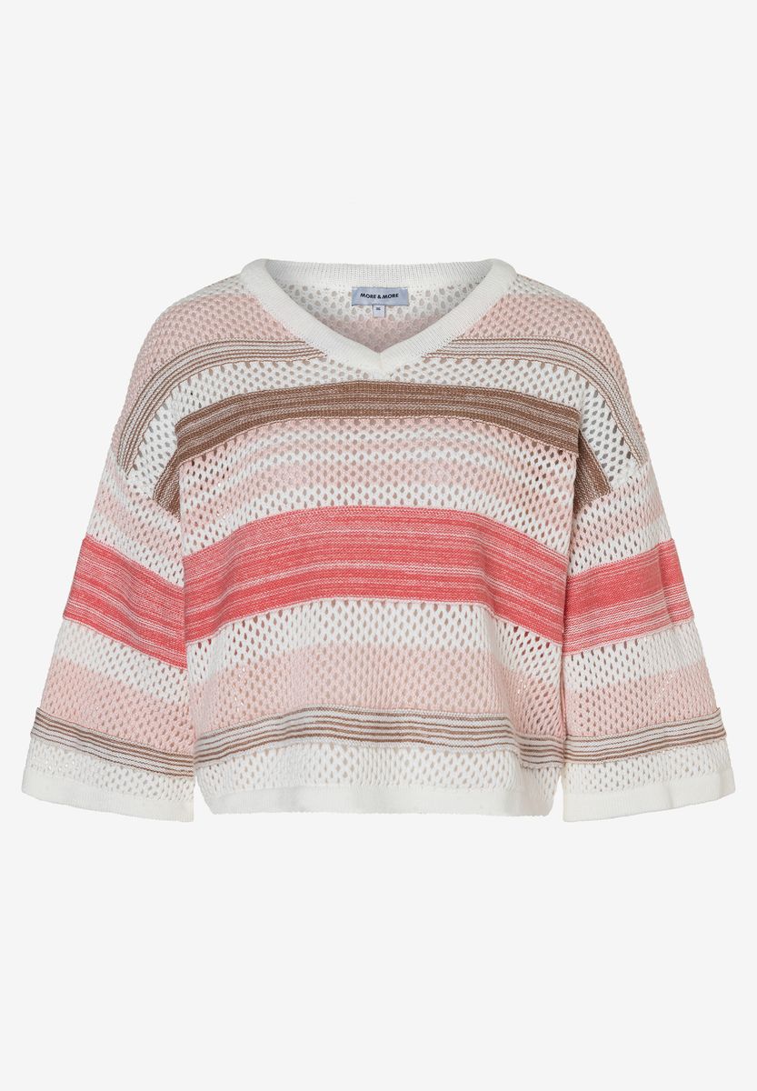 Gestreifter, kastenförmiger Strickpullover