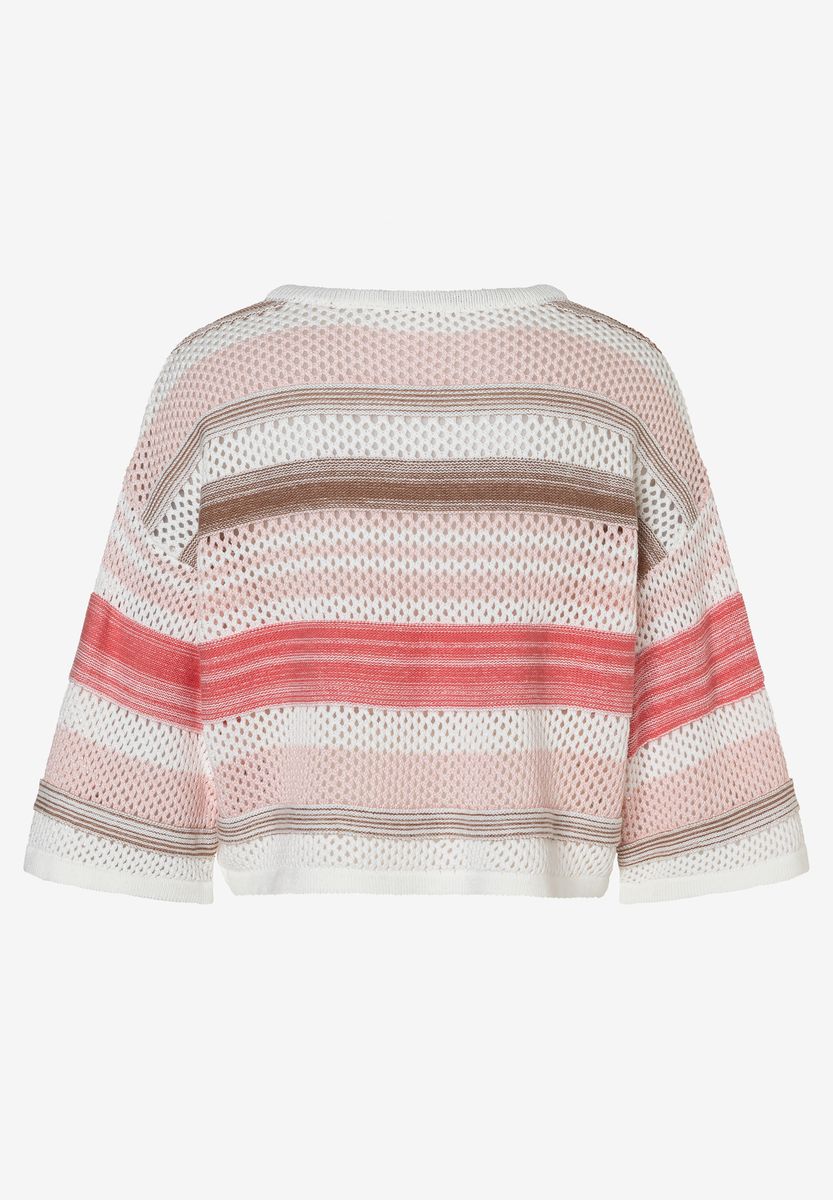 Gestreifter, kastenförmiger Strickpullover
