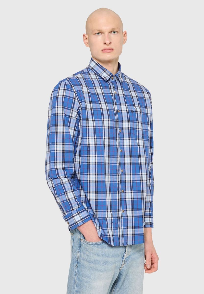 GALERIA Freizeithemd, Langarm, Kent-Kragen, für Herren, blau, S