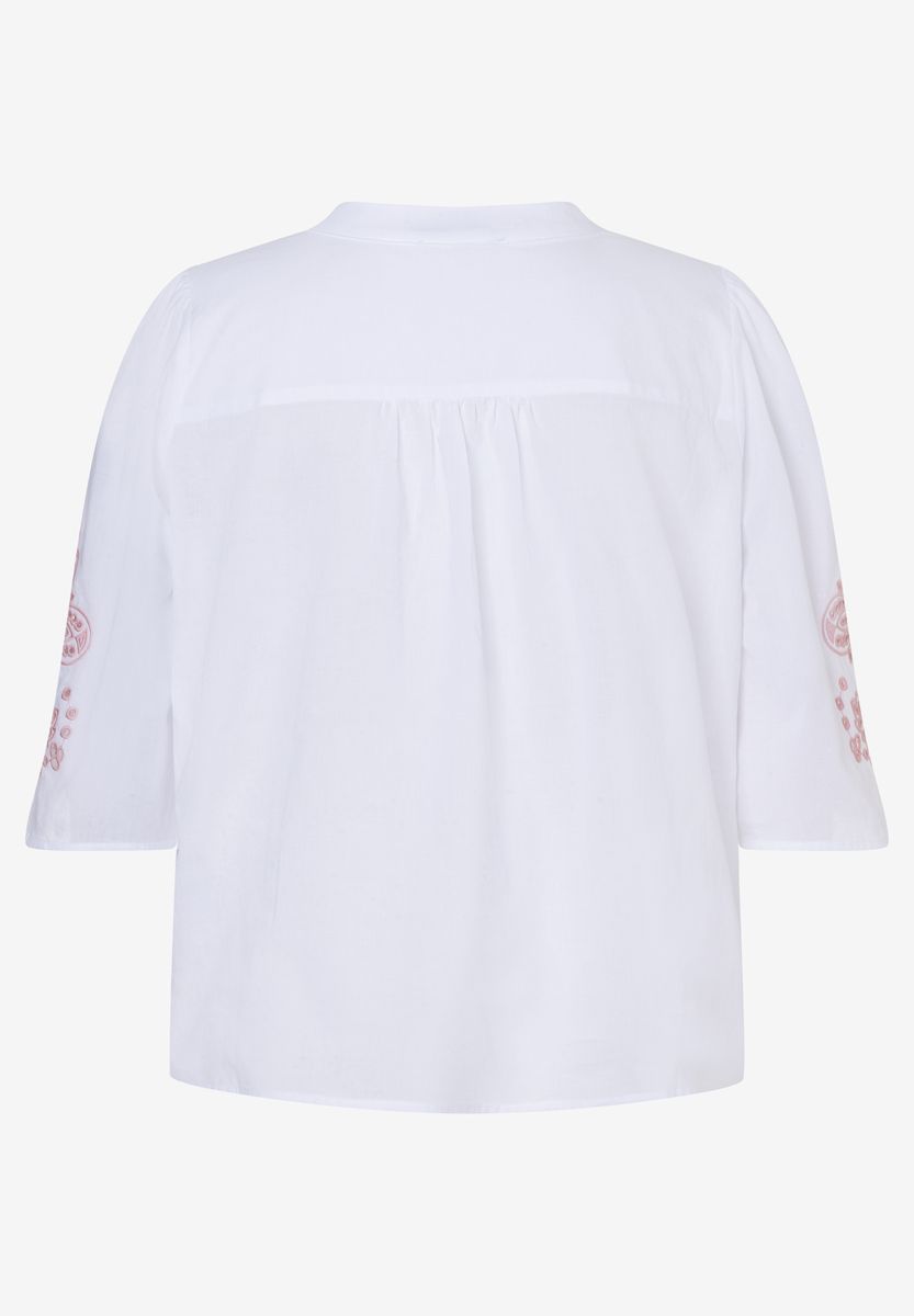 Bluse mit V-Ausschnitt und Stickereiärmeln