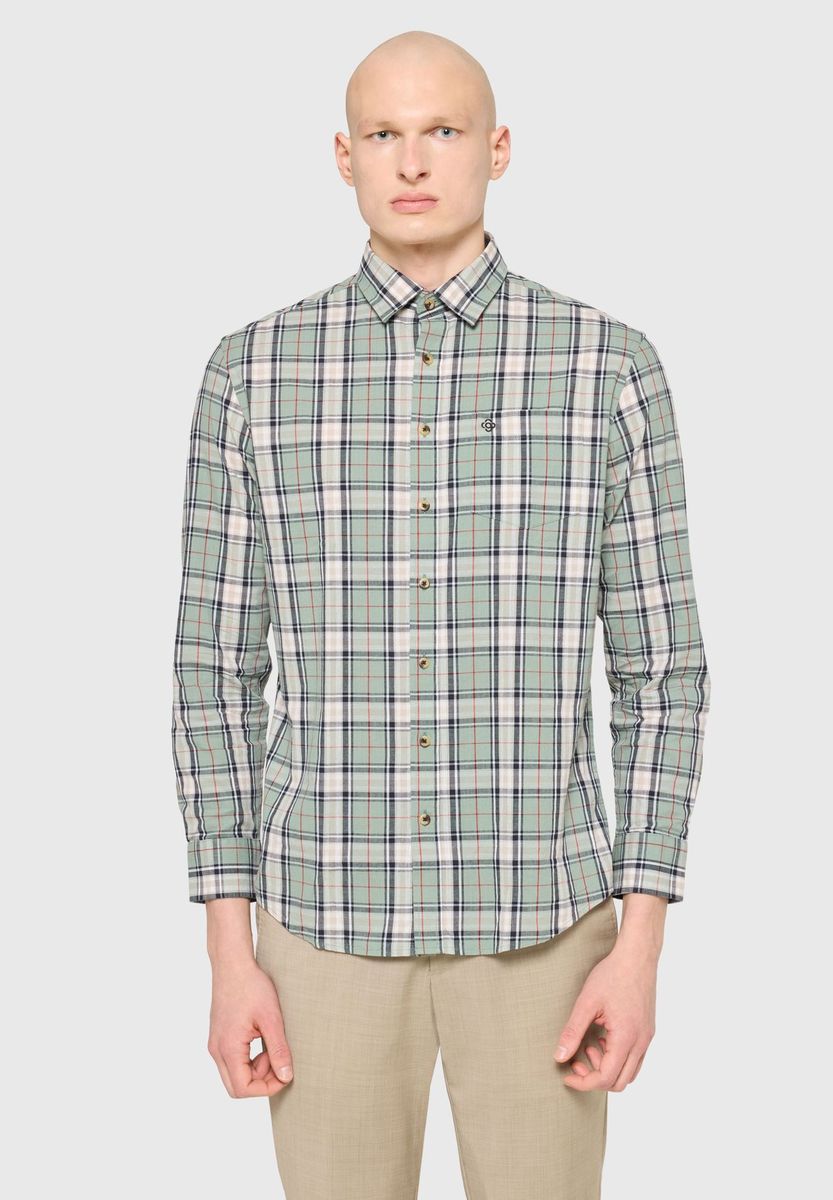 GALERIA Freizeithemd, Langarm, Kent-Kragen, für Herren, grün, S
