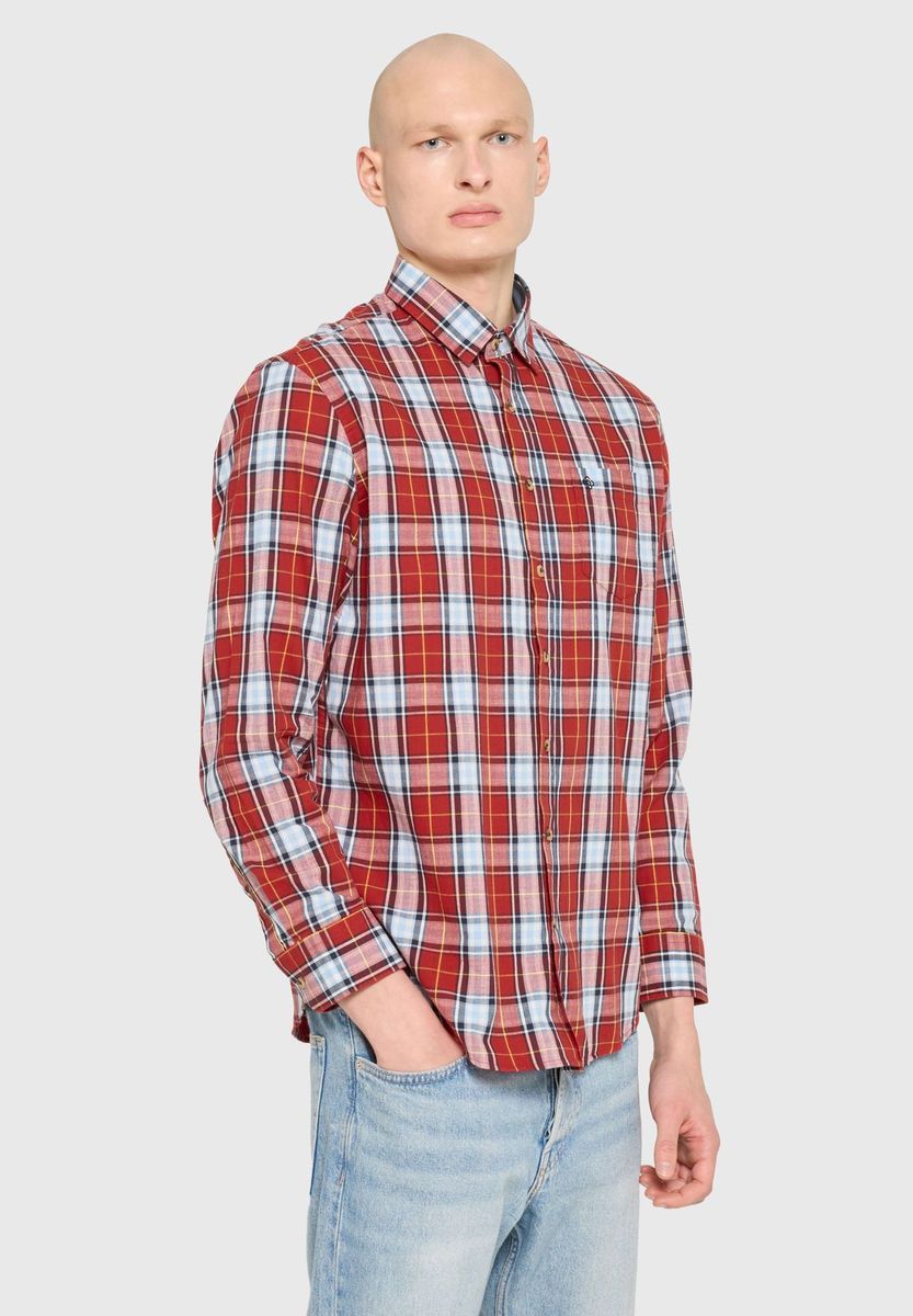 GALERIA Freizeithemd, Langarm, Kent-Kragen, für Herren, rot, S