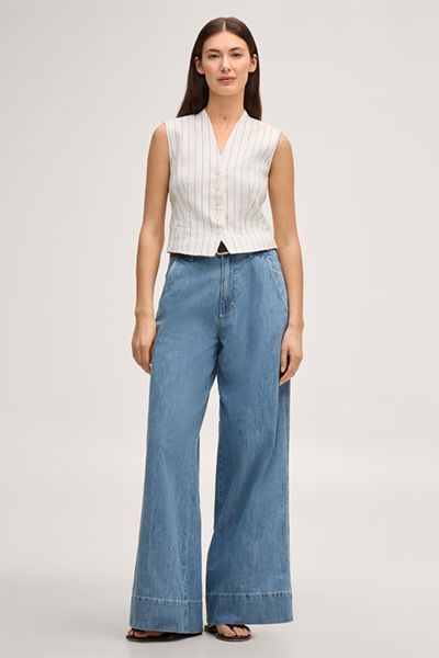 Palazzo-Jeans mit weitem Bein