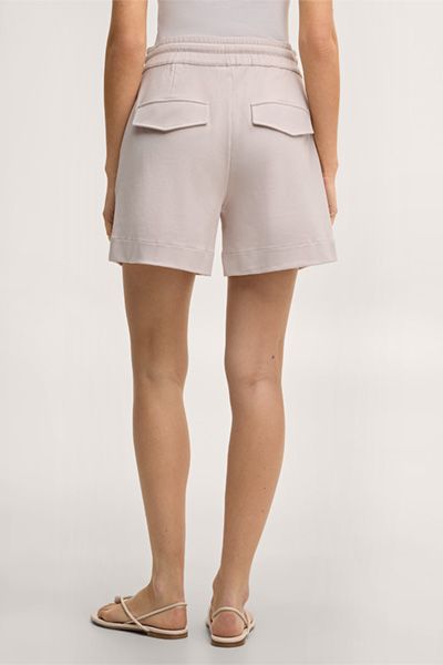Beige Baumwollmischung Sweatshorts
