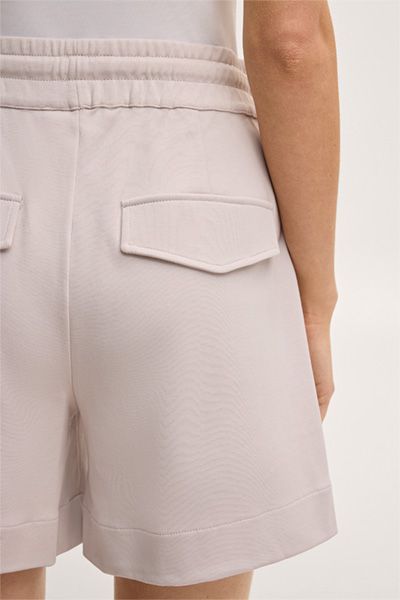 Beige Baumwollmischung Sweatshorts