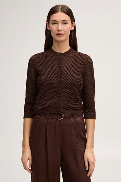 Braune Strickjacke aus Viskosemischung