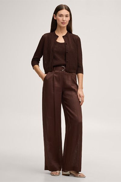 Braune Strickjacke aus Viskosemischung