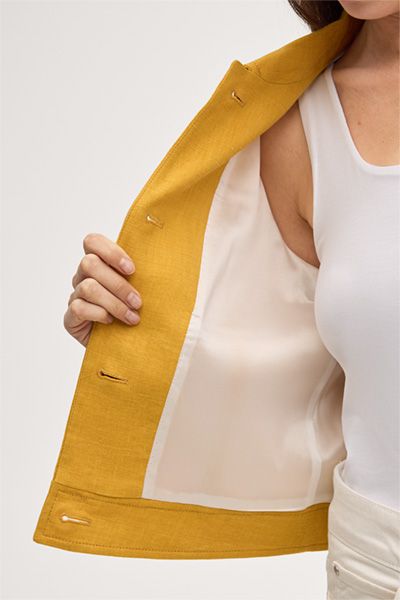 Kurzjacke aus Leinenmischung