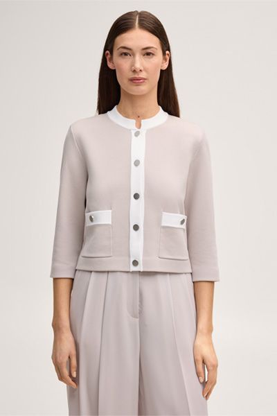 Elegante Baumwollmischungs-Strickjacke mit Taschen