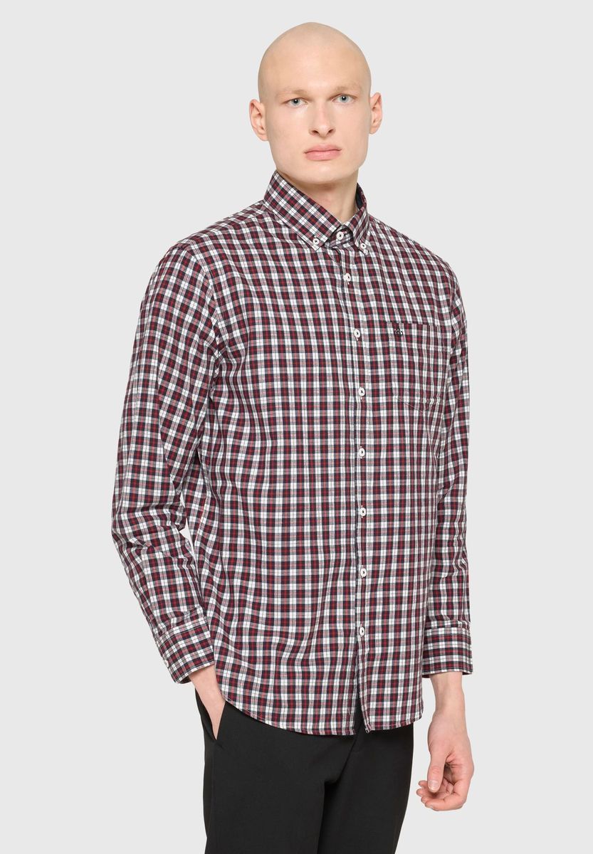 GALERIA Hemd, Langarm, Button-Down-Kragen, für Herren, rot, S