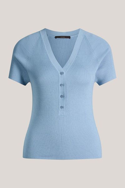 Geripptes Strickoberteil mit kurzen Ärmeln