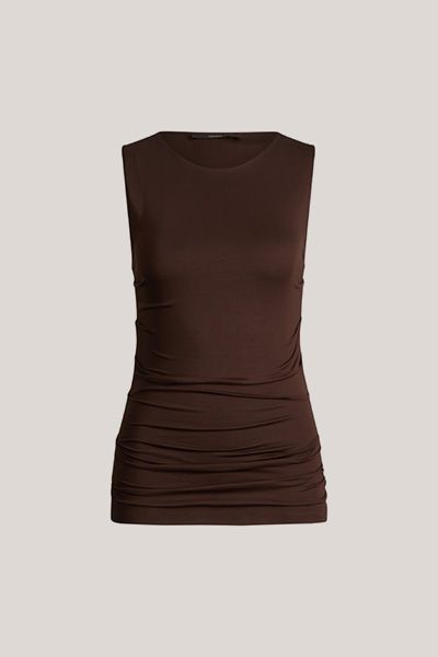Ärmelloses Lyocell Stretch Top mit Raffung