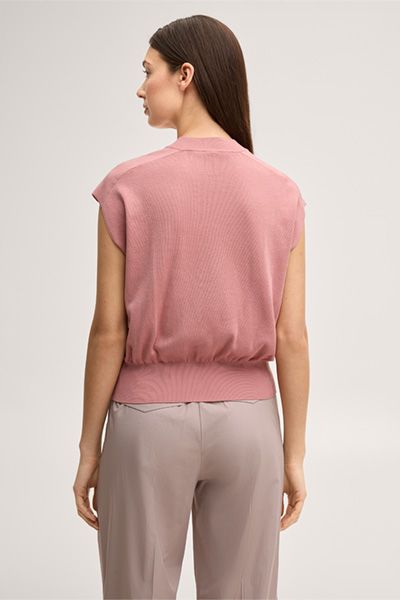 Strickoberteil aus Seiden-Baumwollmischung