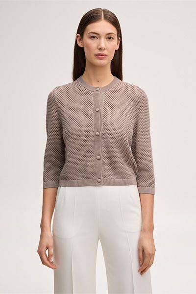 Strickjacke aus Viskosemischung mit Knöpfen