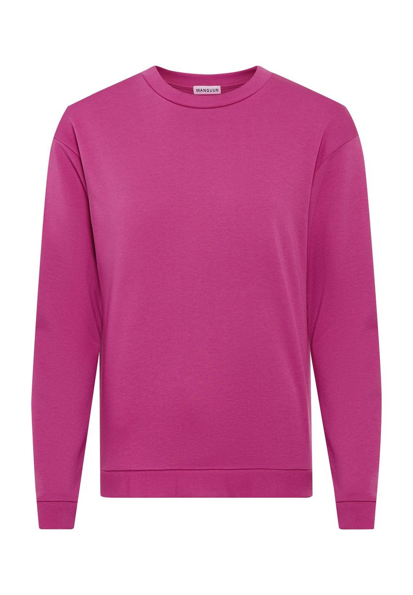 Klassisches einfarbiges rosa Rundhals-Sweatshirt