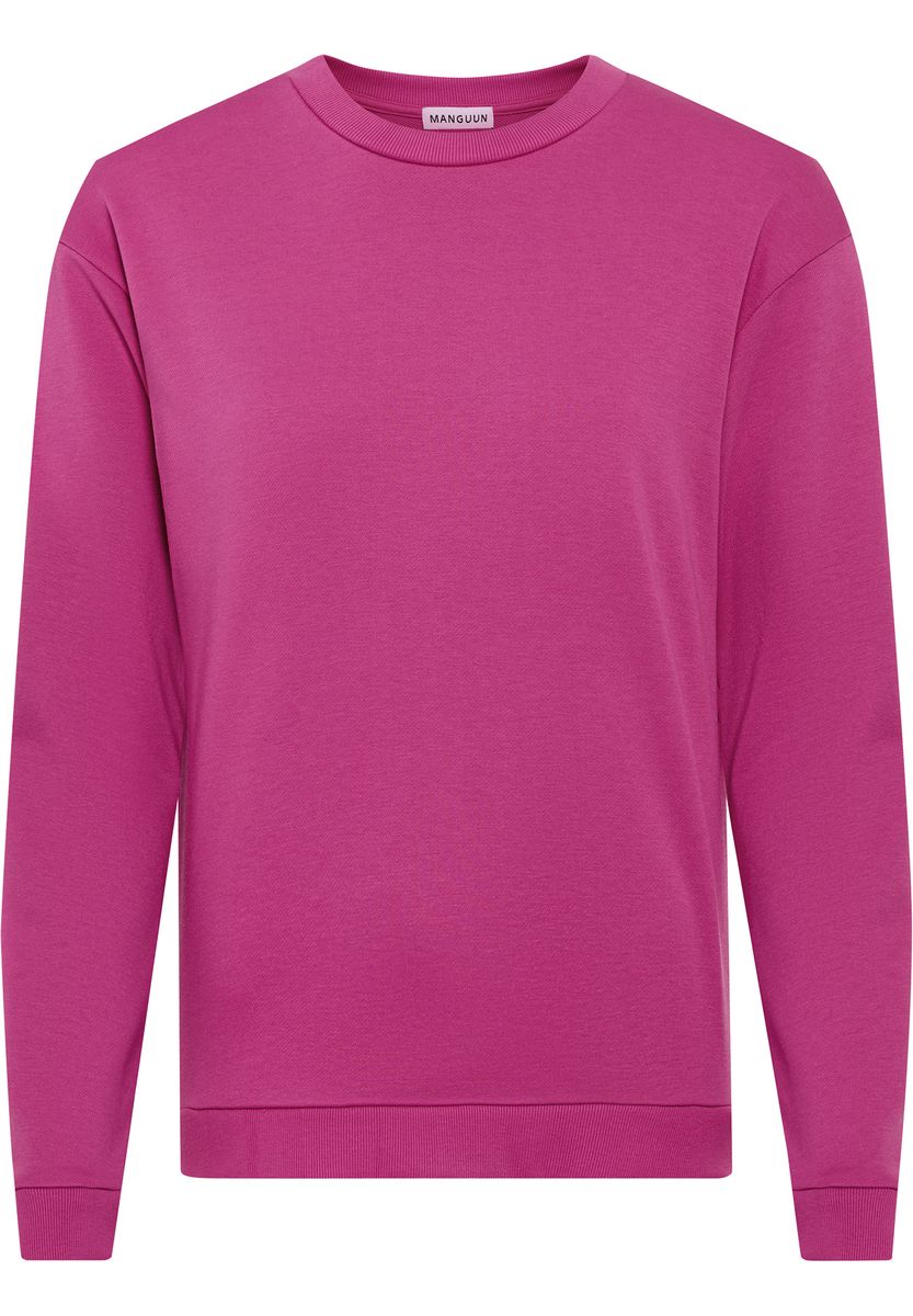 Klassisches einfarbiges rosa Rundhals-Sweatshirt