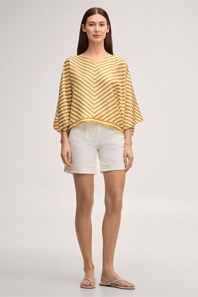 Elegante Baumwollstretch Shorts mit Bundfalten