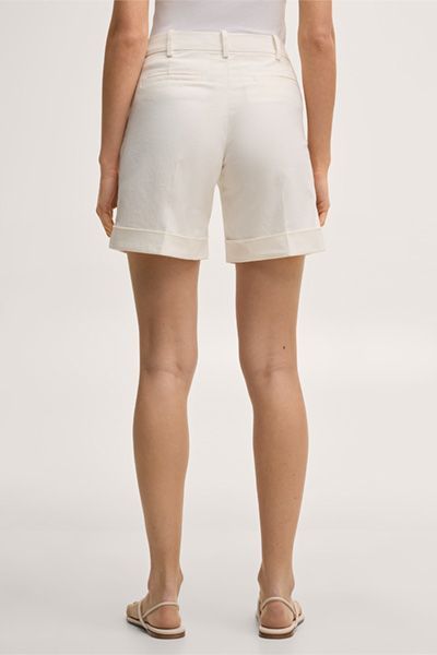 Elegante Baumwollstretch Shorts mit Bundfalten