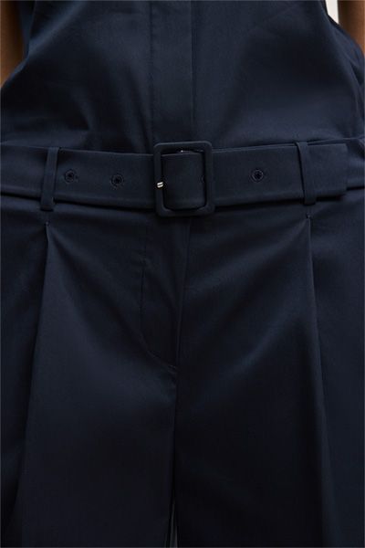 Baumwollstretch-Overall mit Stehkragen in Navy