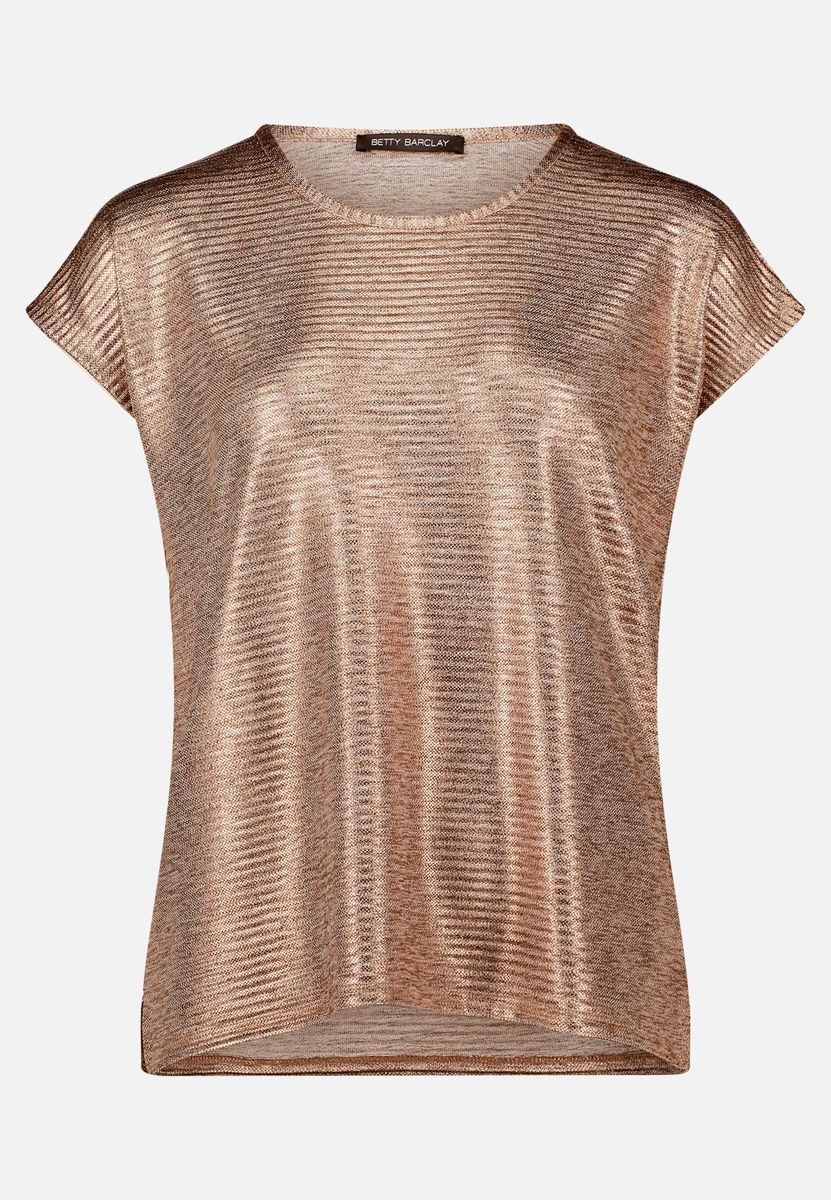 Casual-Shirt mit Glanzeffekt