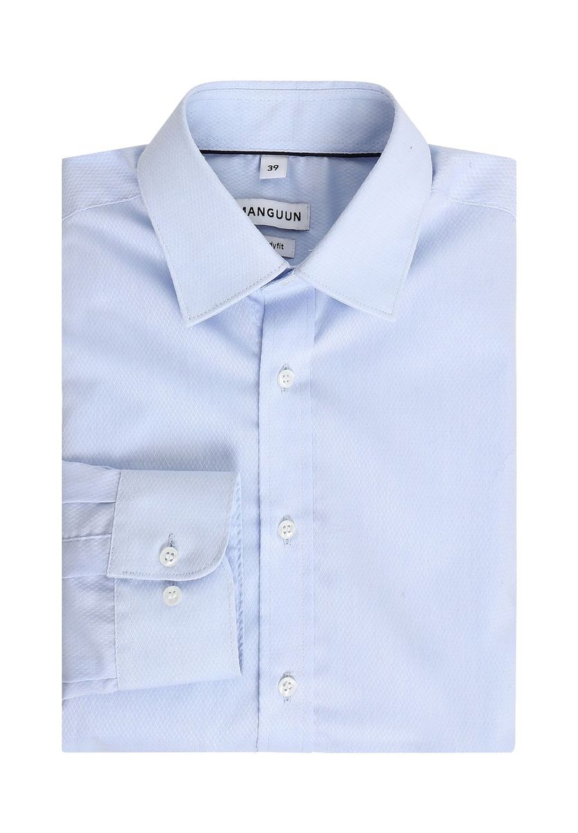 MANGUUN Businesshemd, Body Fit, Langarm, Kent-Kragen, Herren, blau, 38