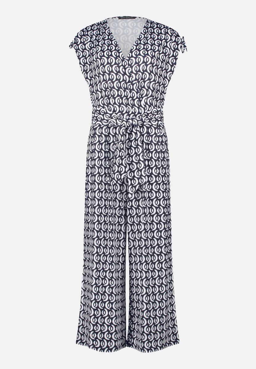 Gemusterter Jumpsuit mit weitem Bein