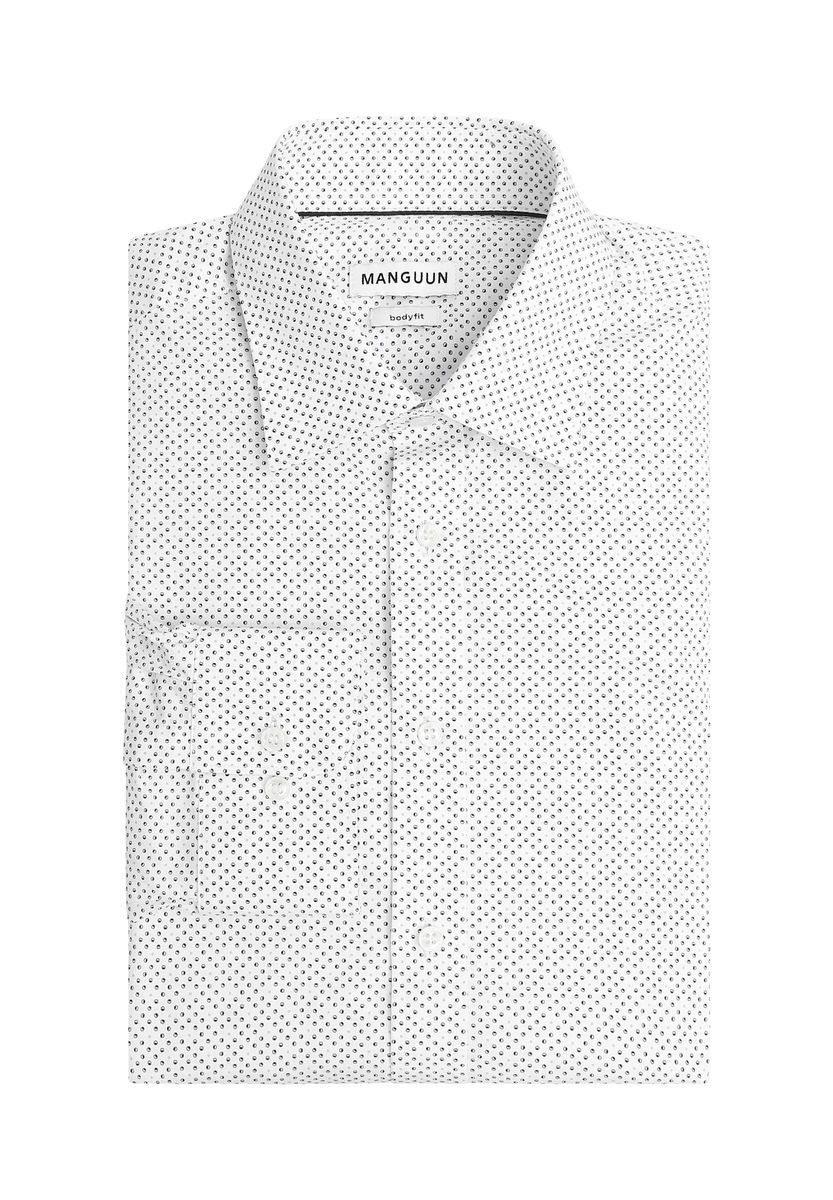MANGUUN Business-Hemd, Body, Langarm, Kent, für Herren, weiß, 37